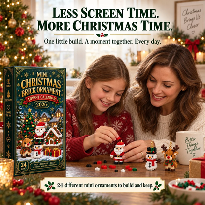 🎅 Last Day to Save 40%🎄24-Day Christmas Advent Calendar – 24 Buildable Ornaments for Kids, Family Fun & Holiday Decor | Devareon®
